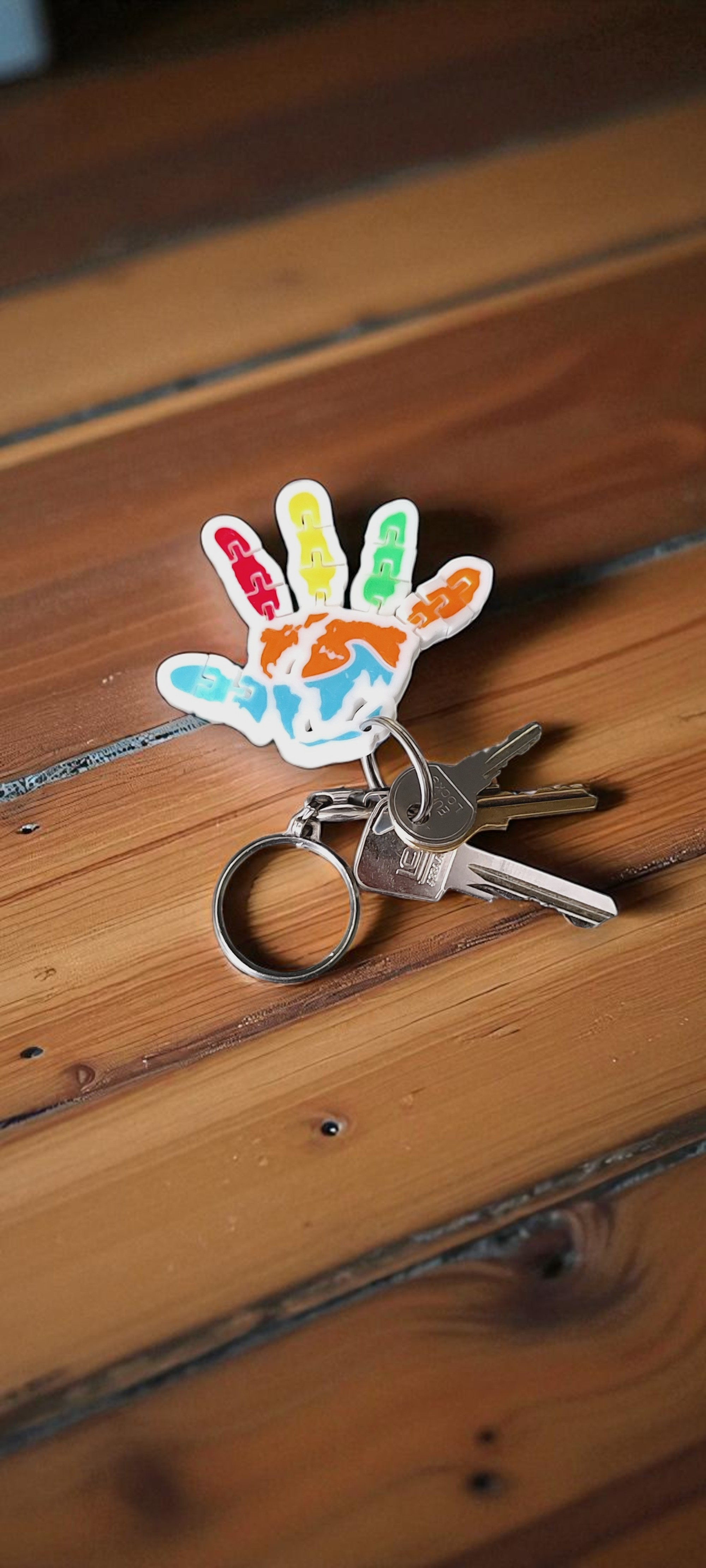 GlobeFlex Hand - Colorful keychain -backpack charm