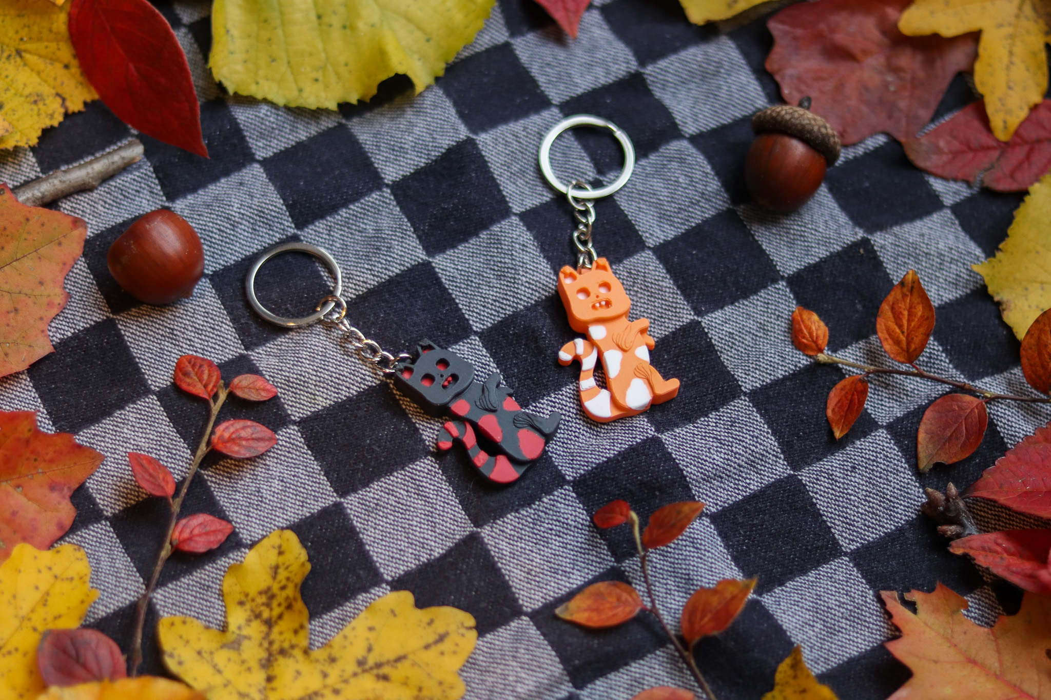 Zombie Cat Keychain | Autumn Series | Halloween 2025