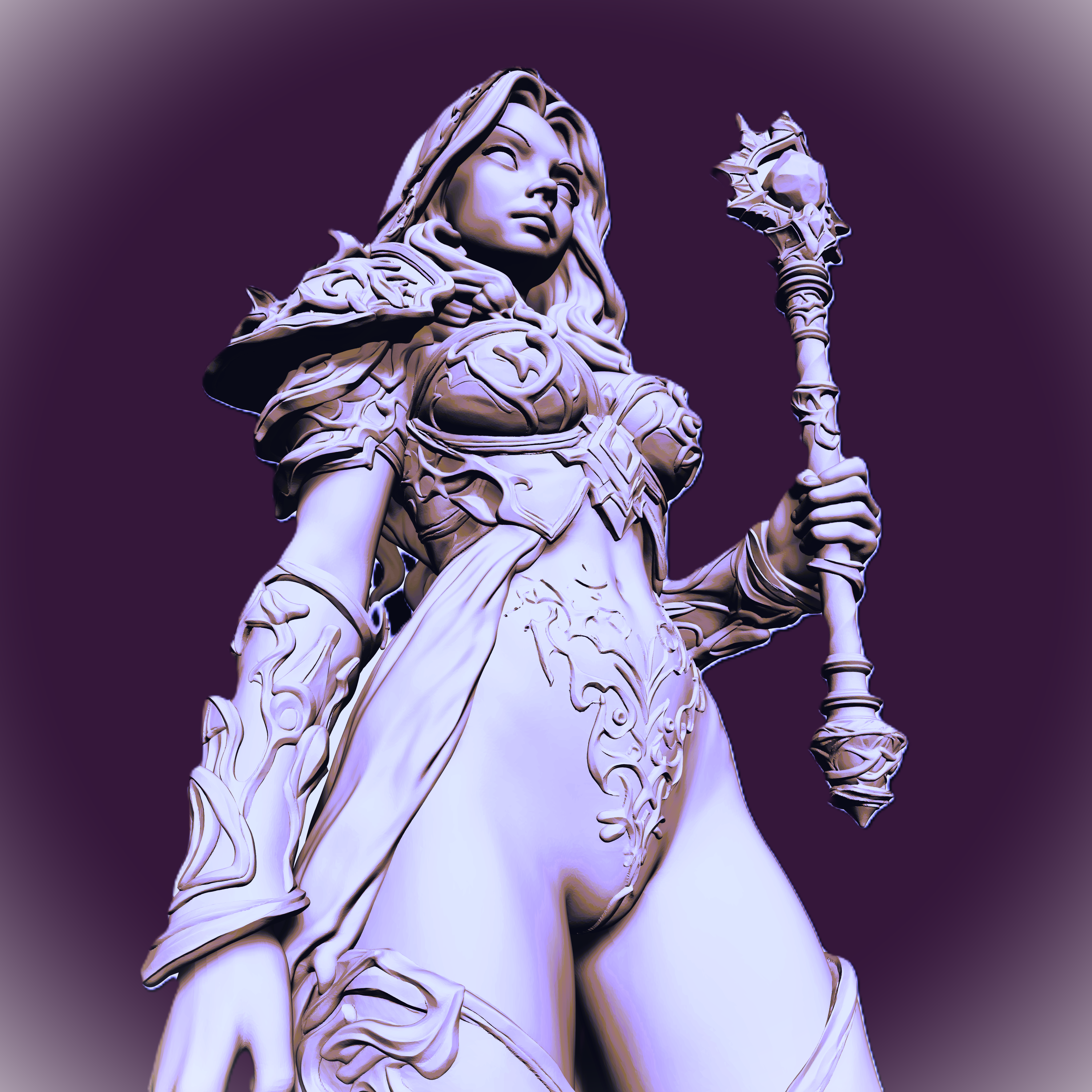 Sacred Temptation STL | Sexy Fantasy Priestess | High Detail Resin Figure