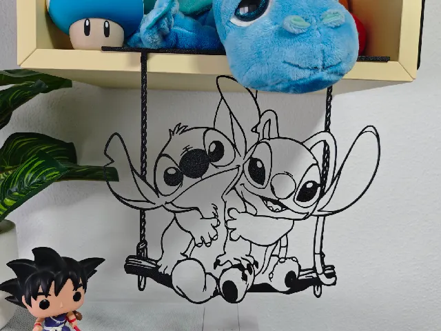 Stitch and Angel Wall / Door art - Hang it anywhere