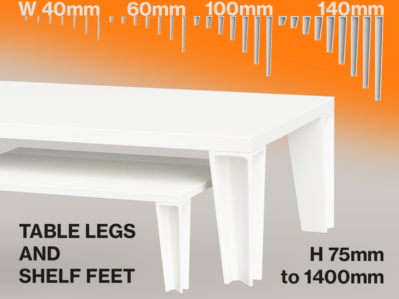Table Legs and Shelf Feet assortment