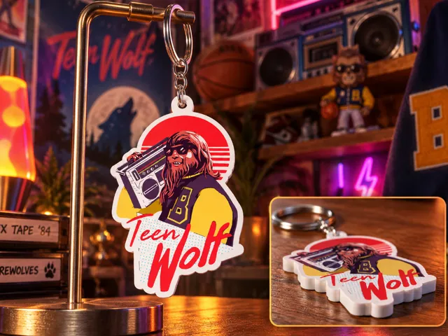 Retro TeenWolf  Boombox Keychain | 80s Fan Art Multicolor