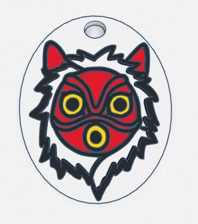Llavero de la mascara de la Princesa Mononoke
