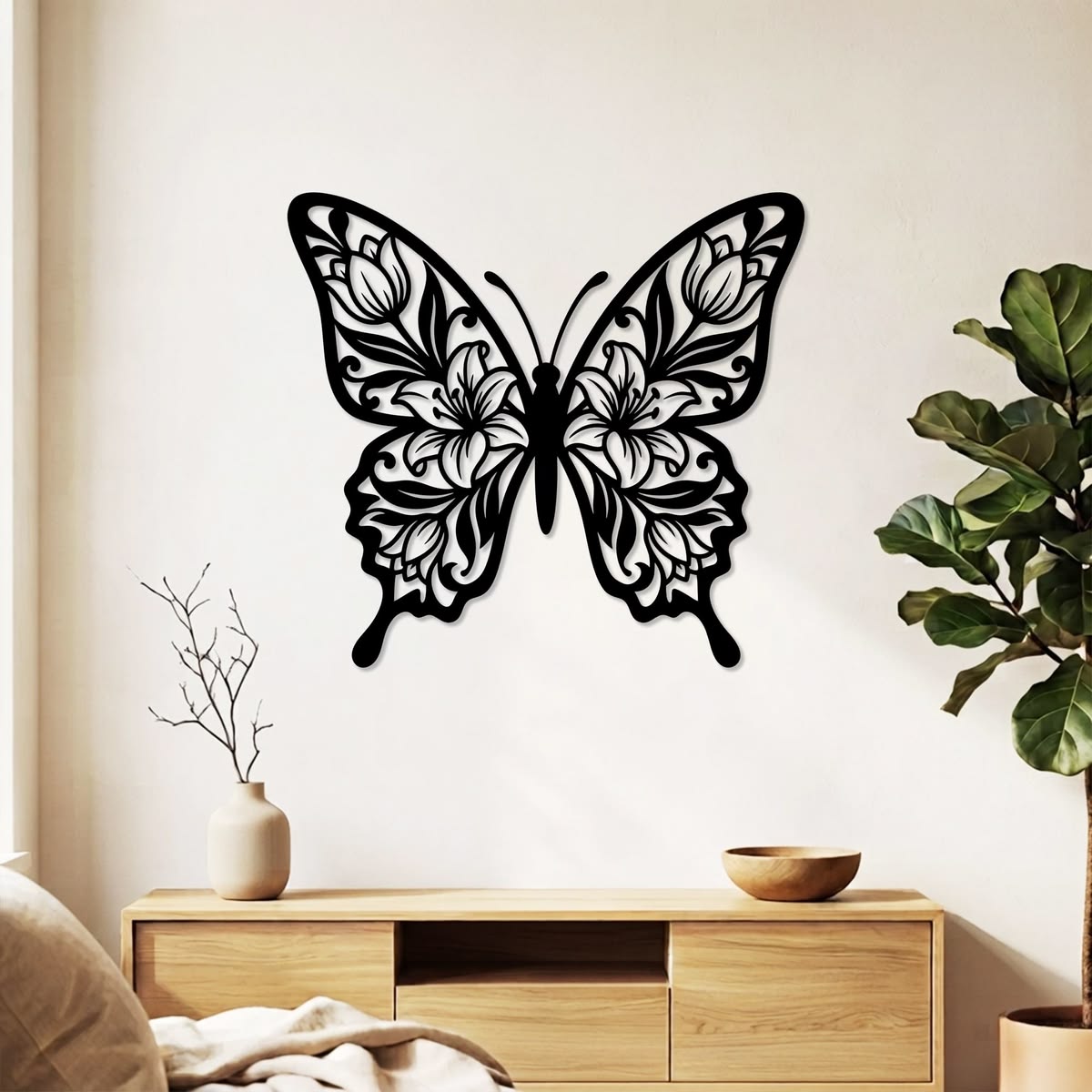 WallArt - Butterfly Flower 023