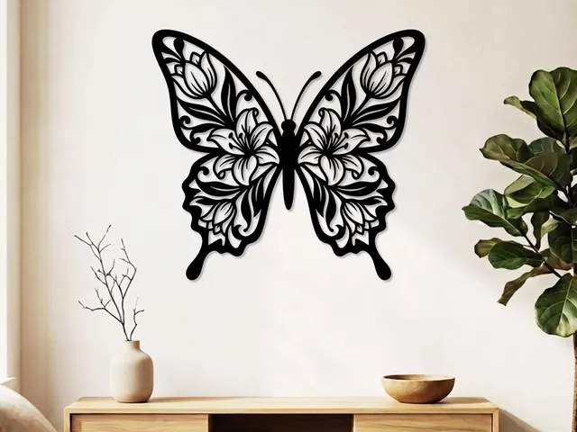 WallArt - Butterfly Flower 023