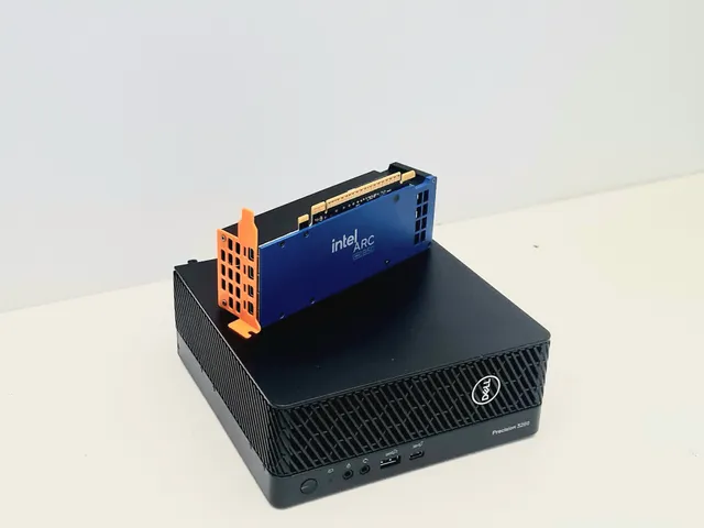 Custom GPU bracket 3D model file for Intel Arc Pro B50 to fit in Dell T3260 Compact
