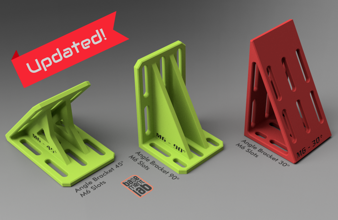 Strong Angle Bracket  30° - 45°- 90° - M6 - 1/4x20mm Slots