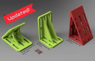 Strong Angle Bracket  30° - 45°- 90° - M6 - 1/4x20mm Slots