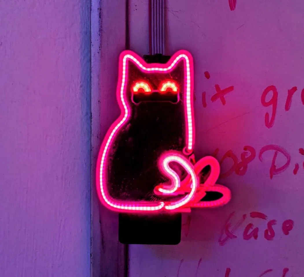 LED-Noodle animated Cat / Mini neon sign by joo | Download free