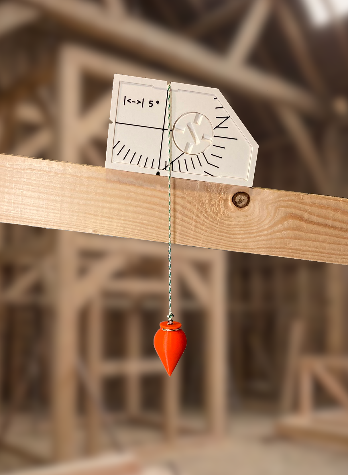Angle measuring tool for plumb bob / Winkelmessgerät für Senklot