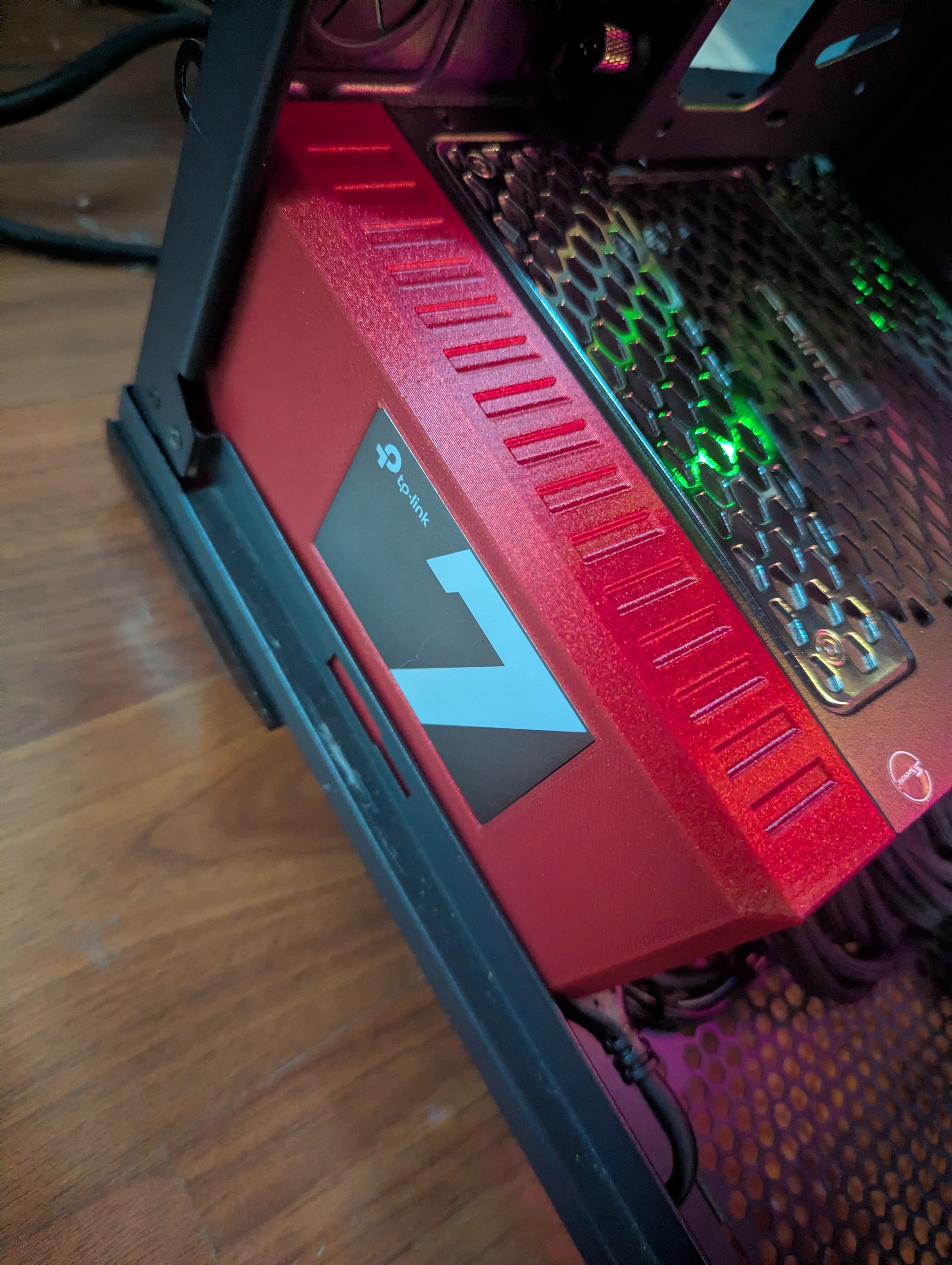 WiFi Cover w/ Built-In Cable Tie Mounts for a Computer