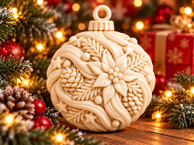 Christmas Poinsettia Ornament | Elegant Bauble