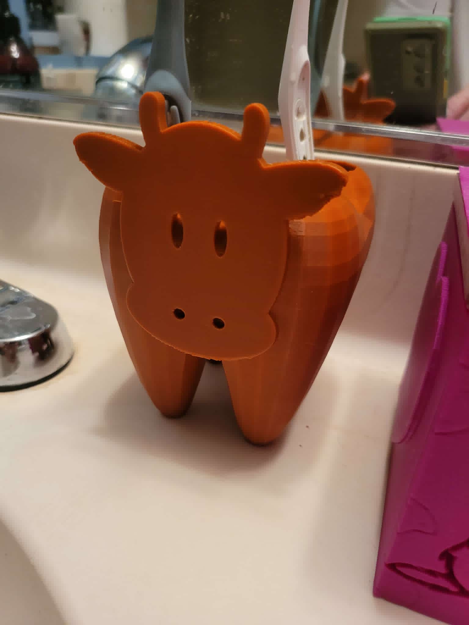 toothbrush holder cow face