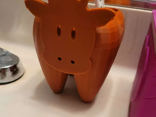 toothbrush holder cow face