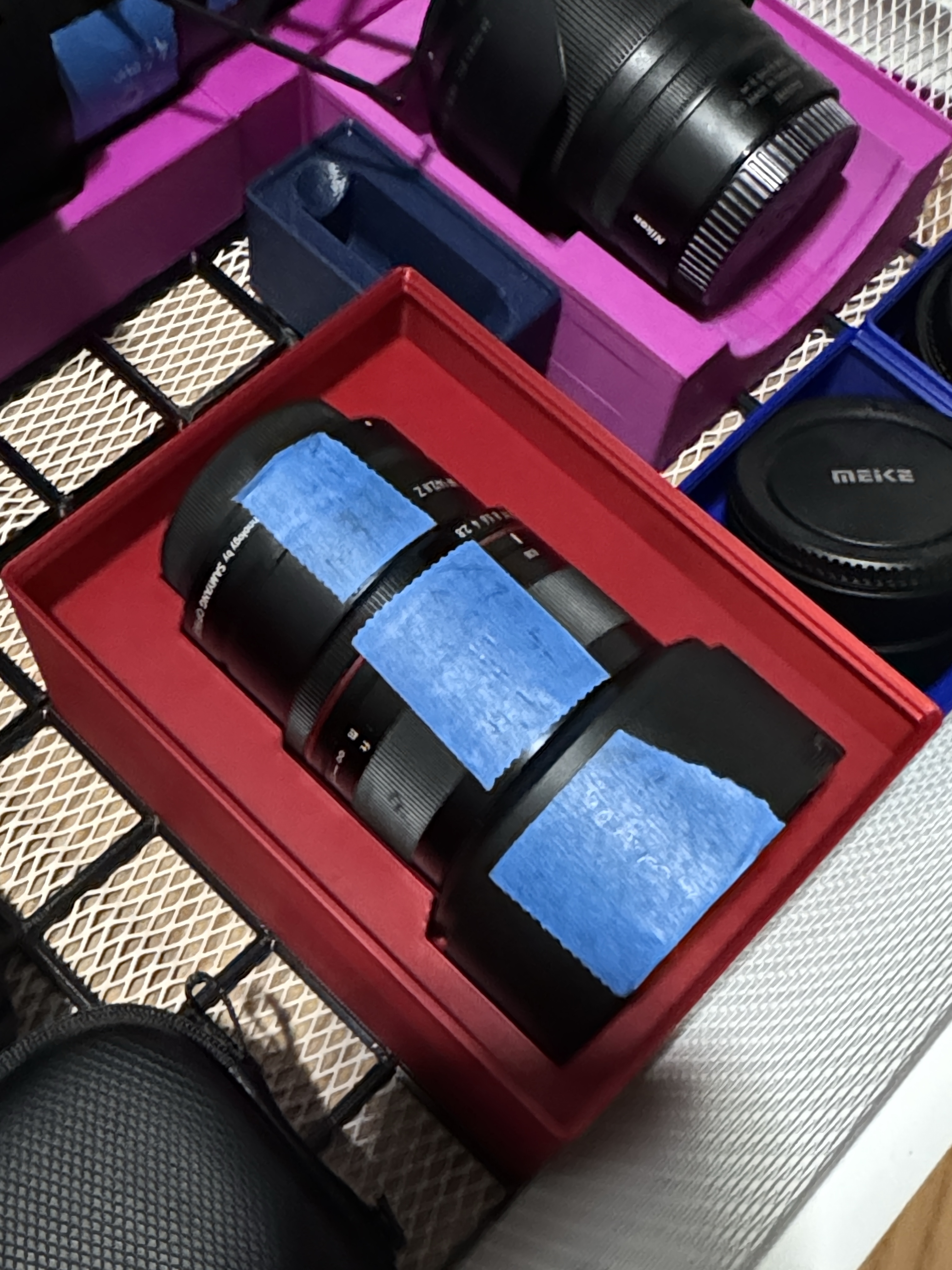 Rokinon 14mm f/2.8 Nikon Z mount lens bin for gridfinity