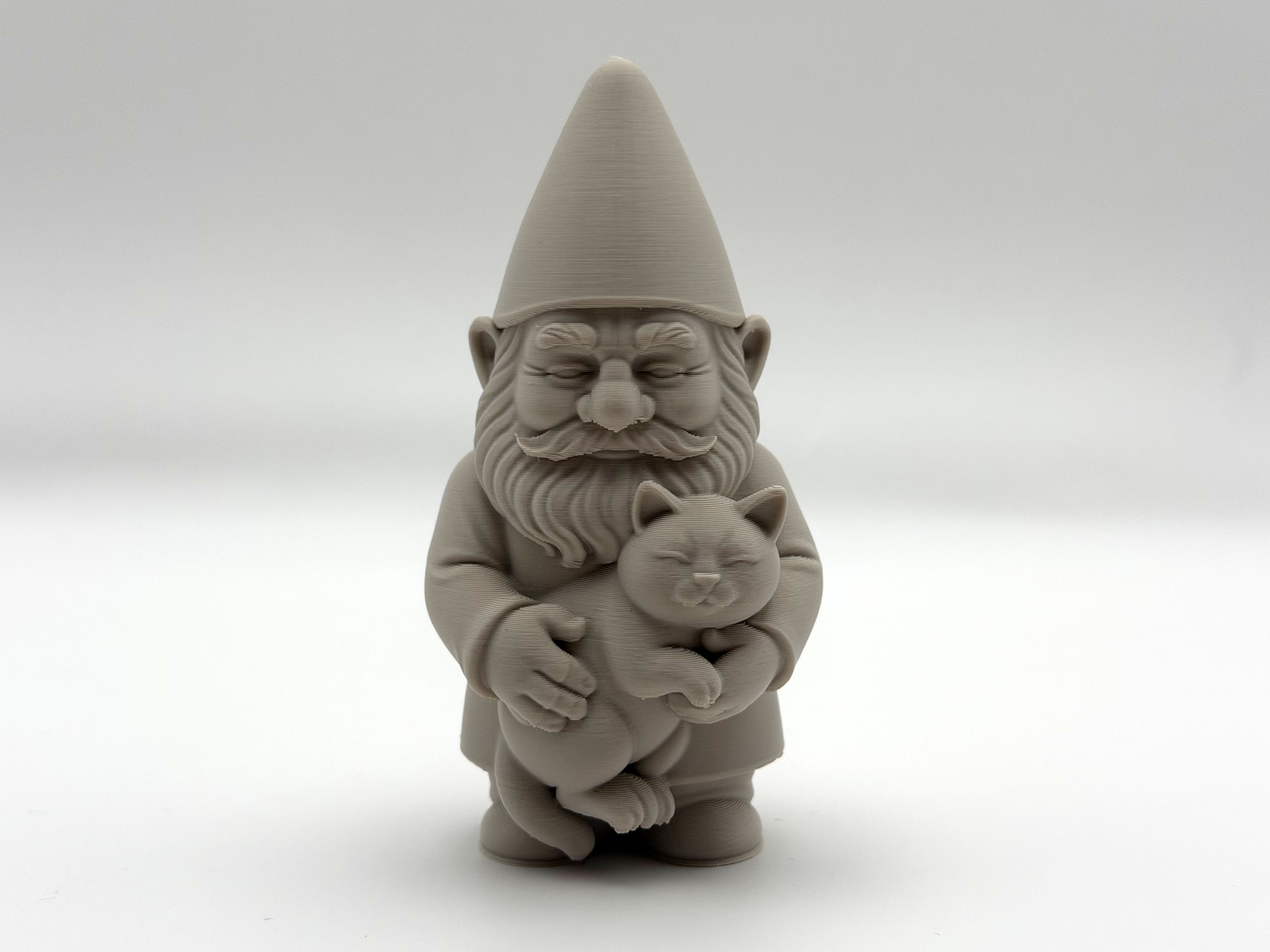 Garden Gnome with Kitten