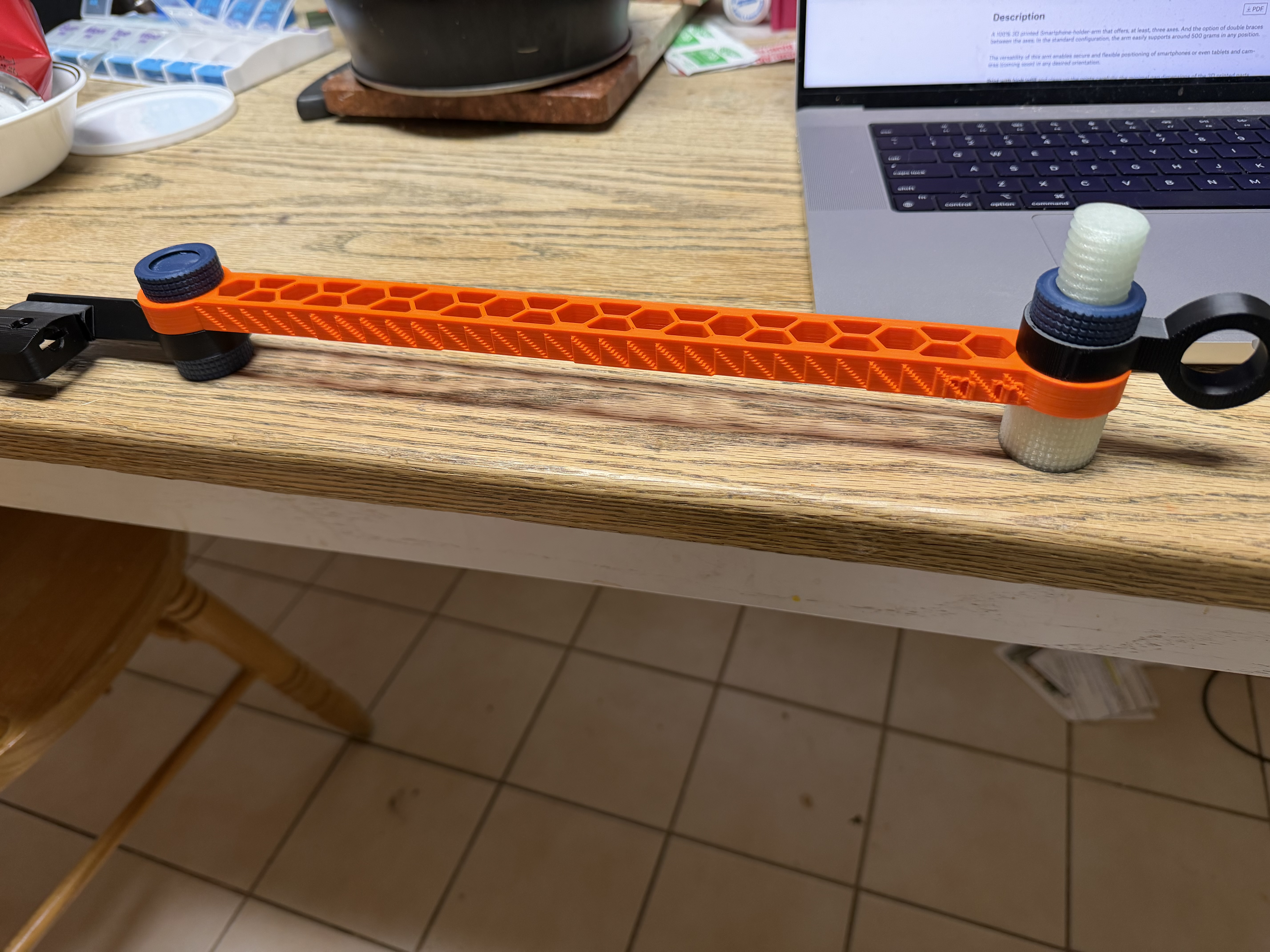 Longer arm (over a foot freedom units) for flexible arm system