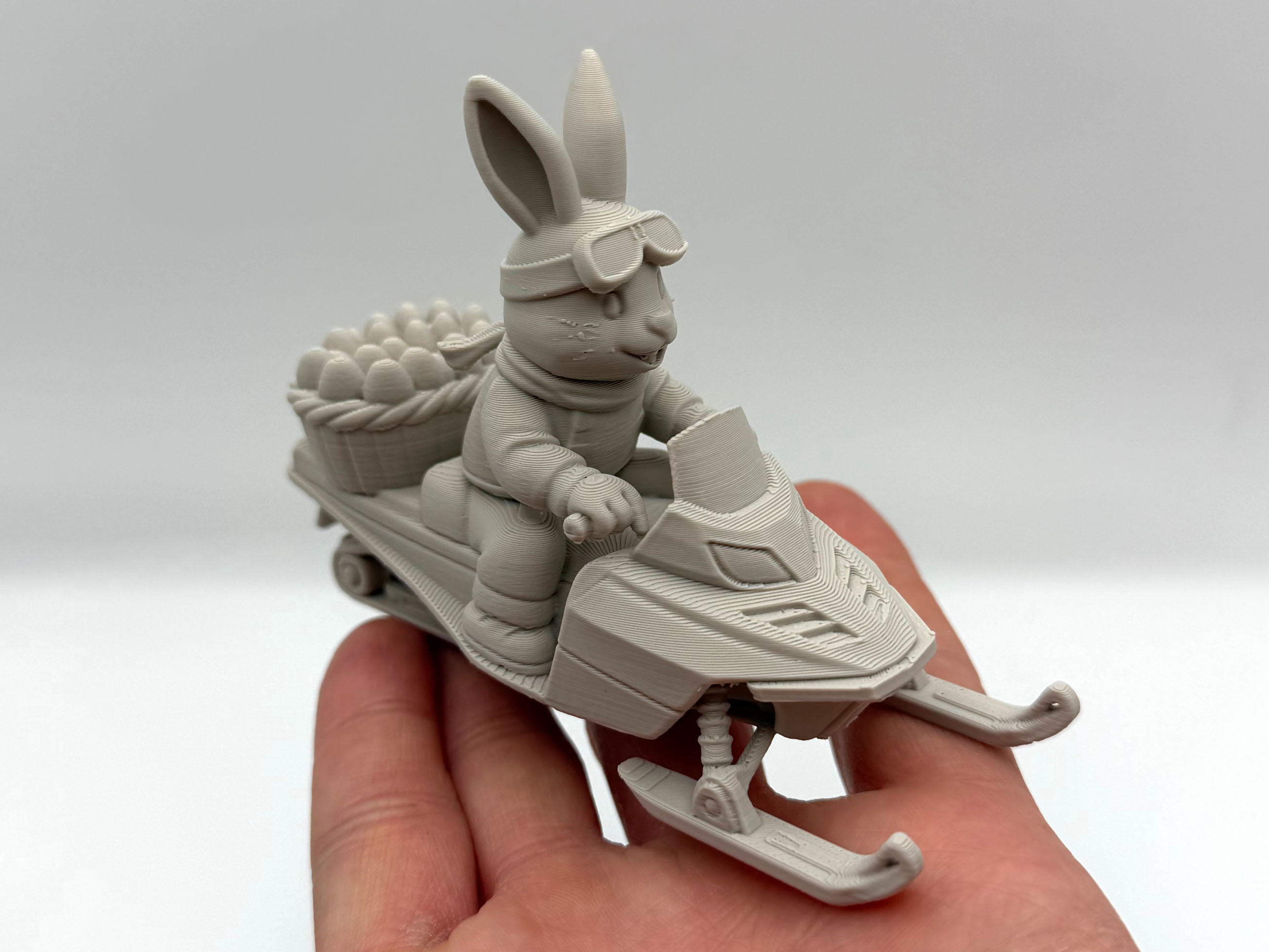 Easter Bunny Snowmobile Rider