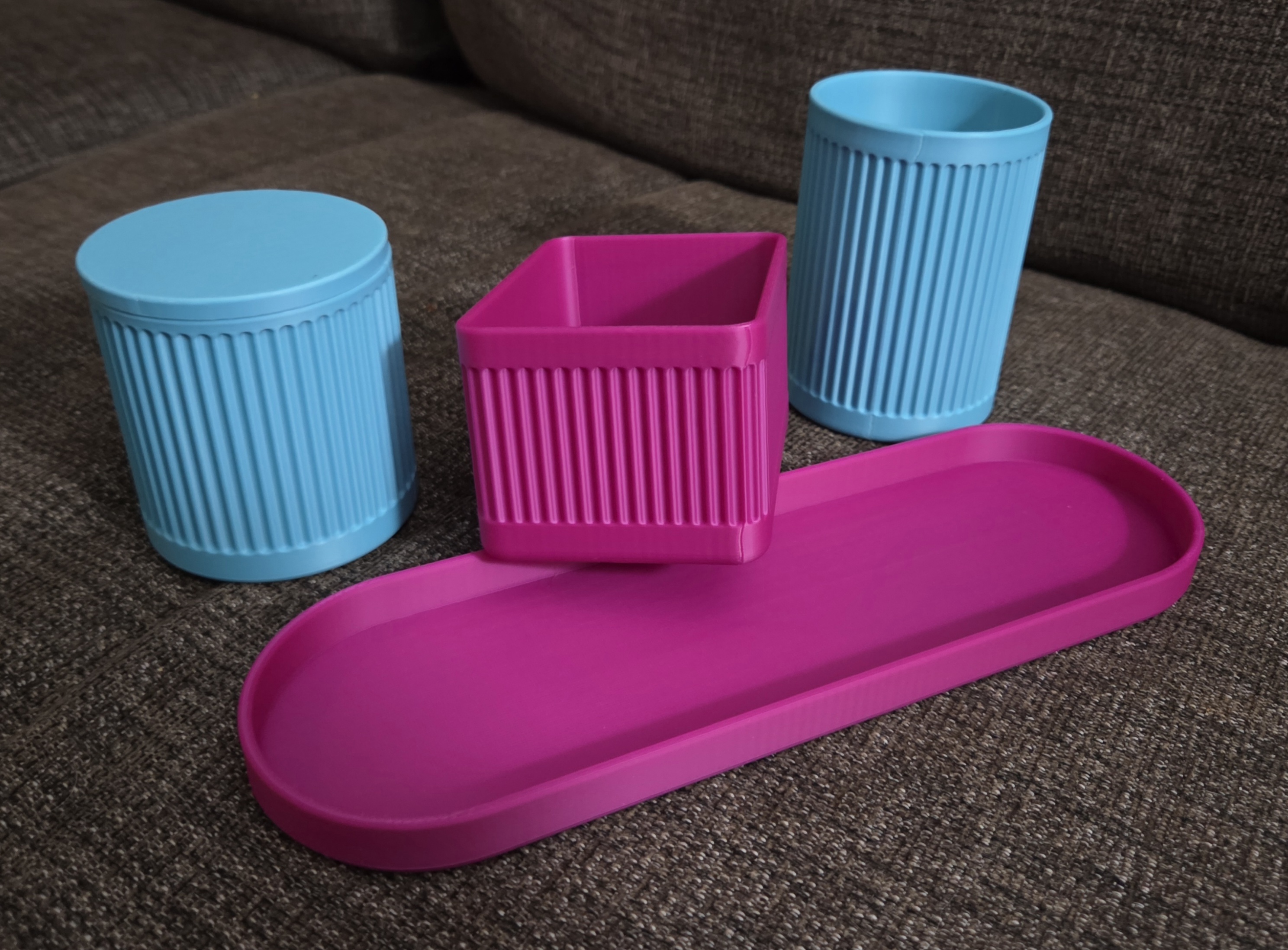 Bathroom tray and bins