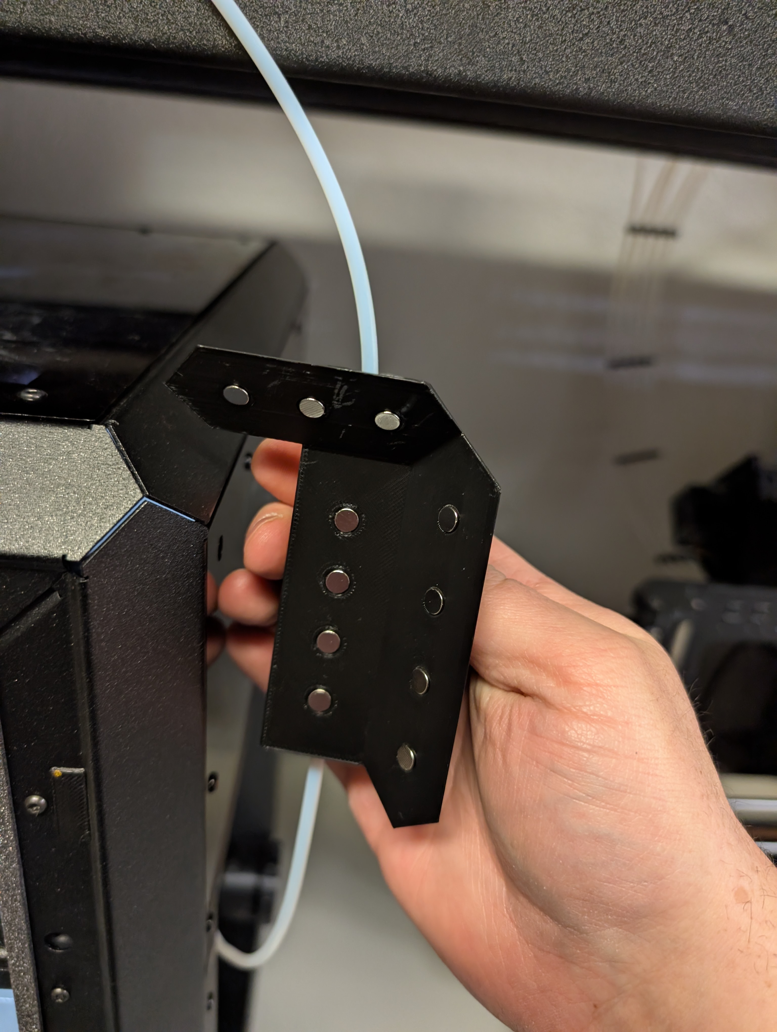 Core One Top FIlament Guide -- REMIXED using 2-deep 6mm by 2mm magnets (28 total)