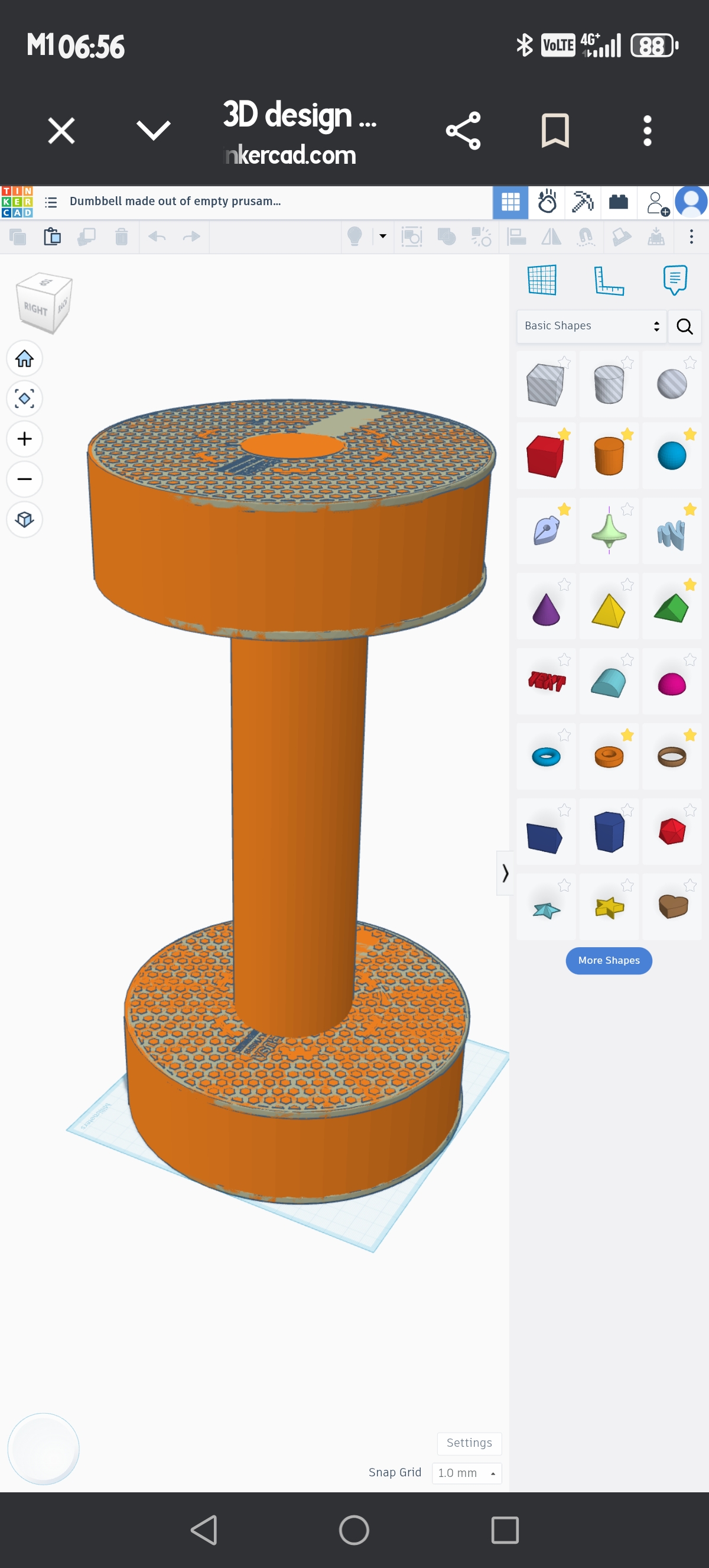 Dumbbell made out of empty prusament spool