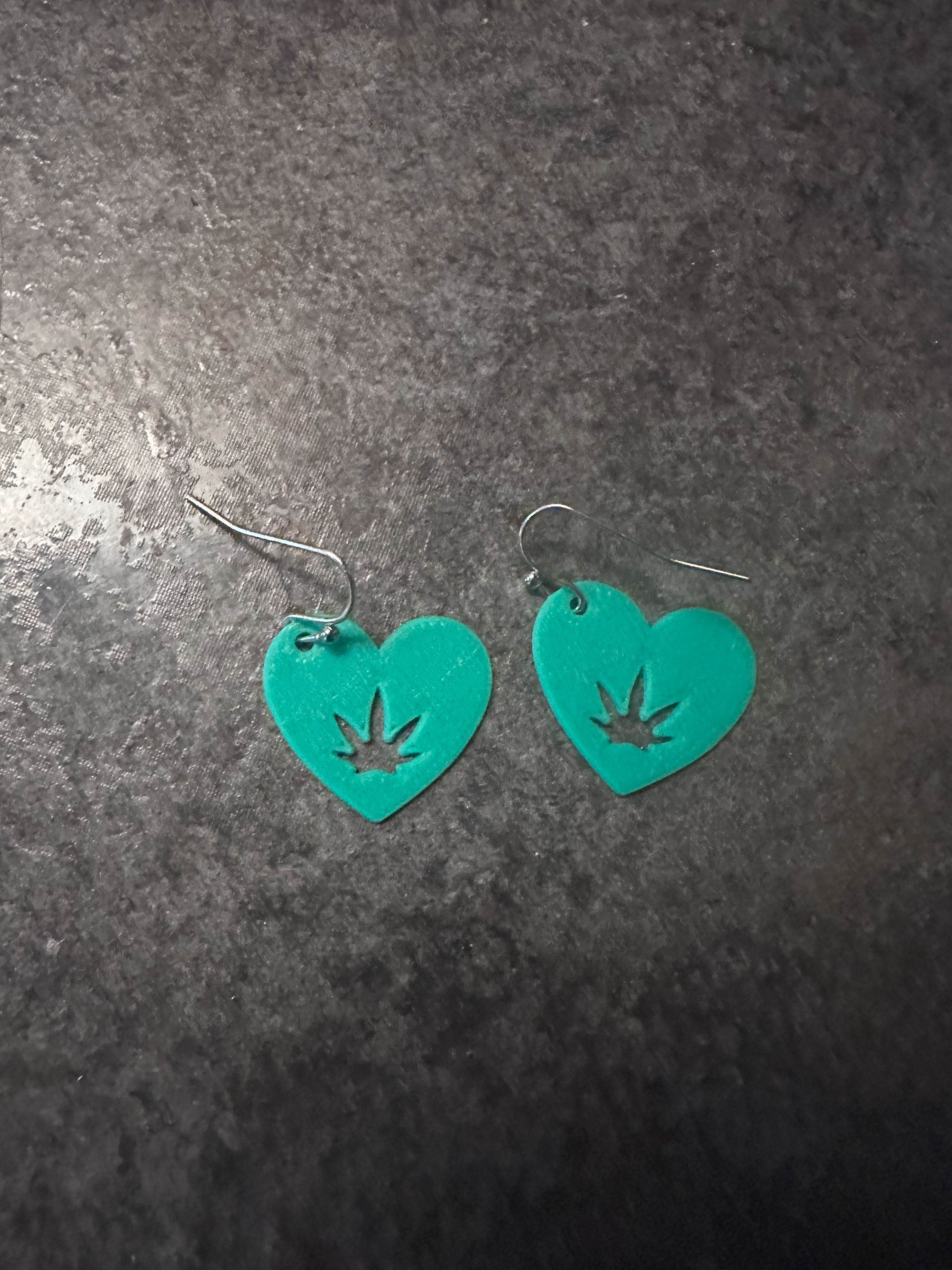 Cannabis Heart Earrings