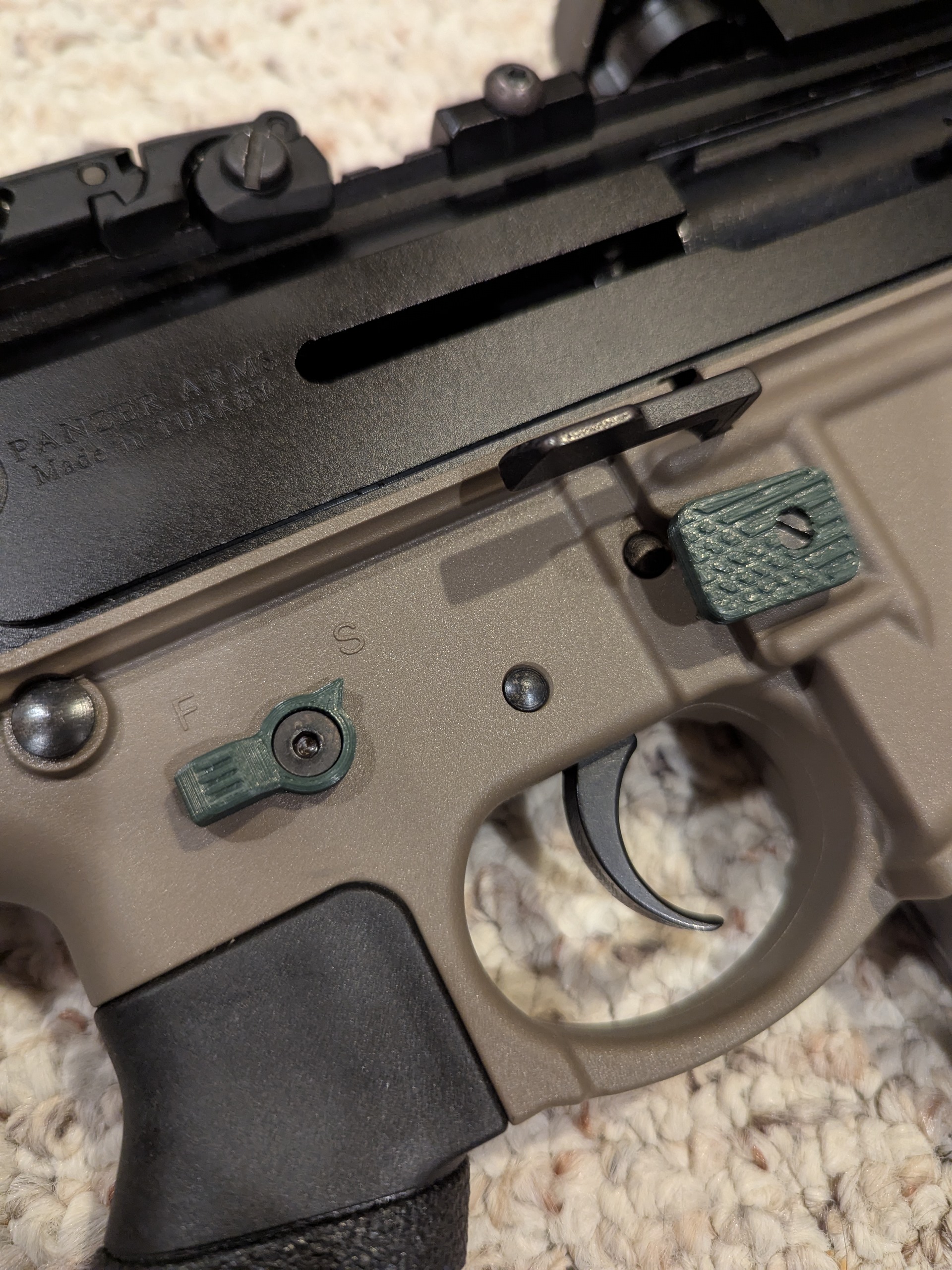 Shotgun Safety Selector and Mag Release for Panzer MAG12