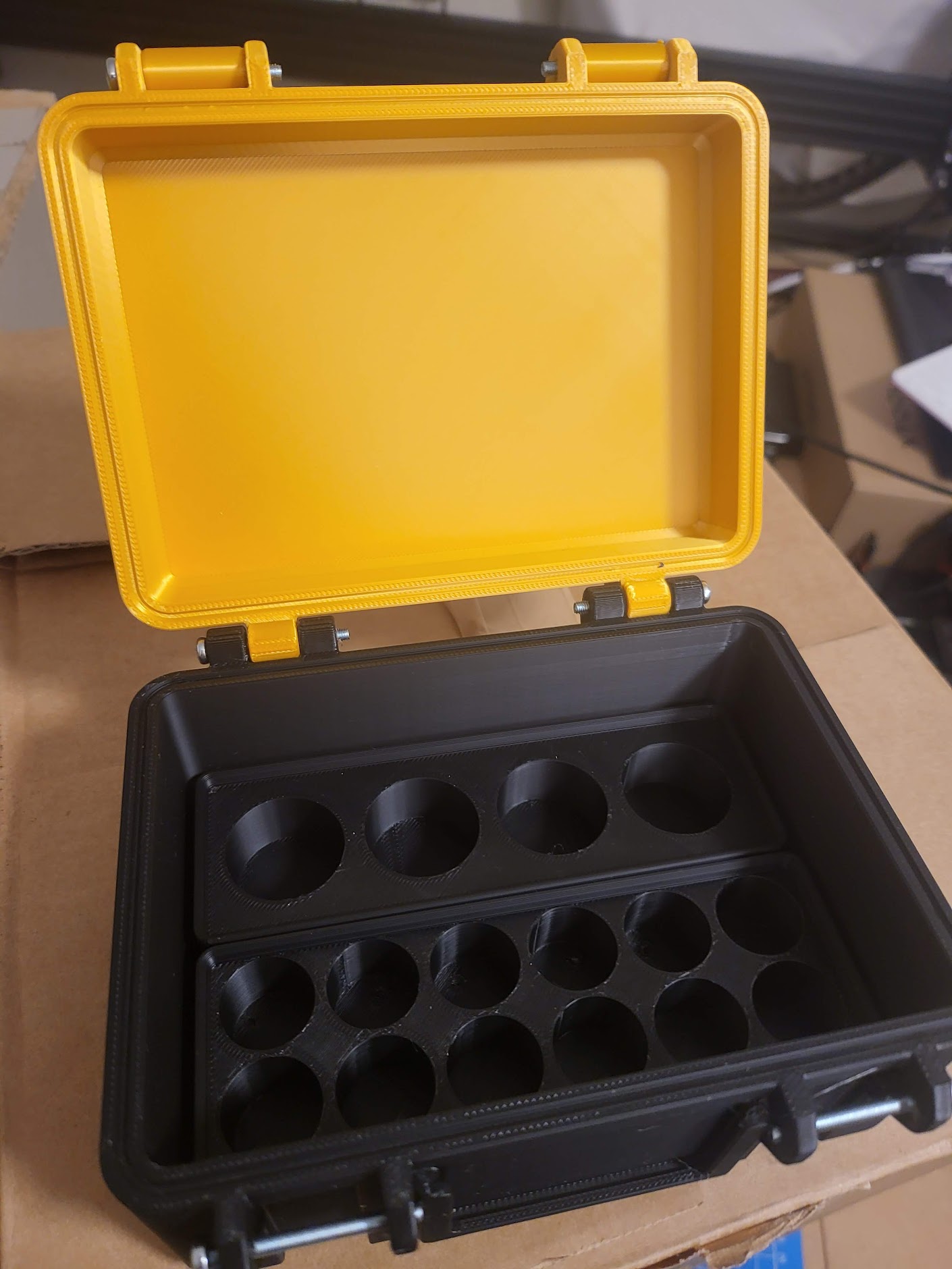 Vials case with different 1x3 gridfinity inserts for insulin, glues, peptides, beauty etc