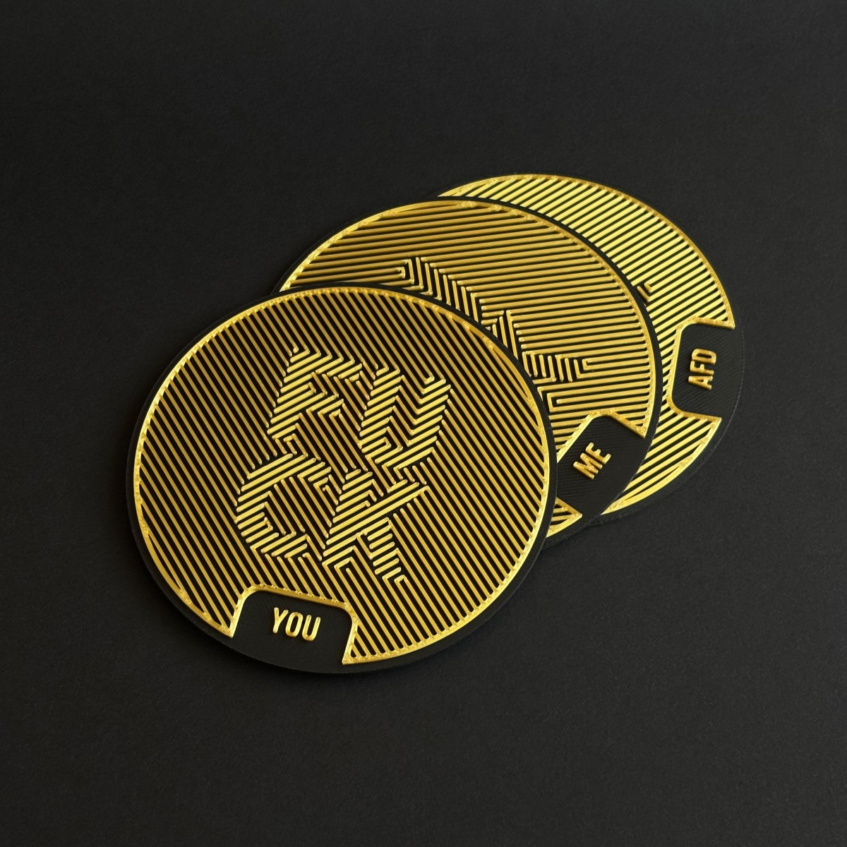Not very subtle coasters (100 mm)