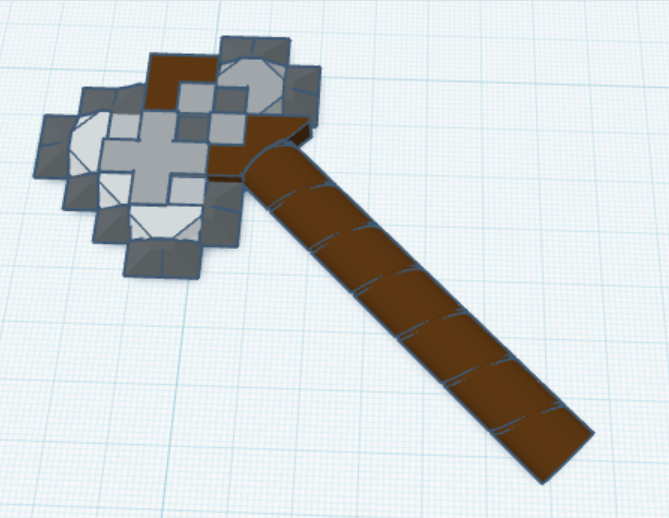 Sharp minecraft axe( textured for multi-color)