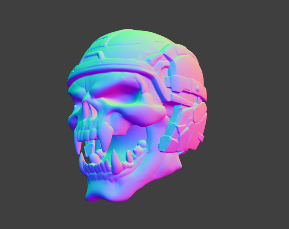 skull in a tactical helmet 3D model