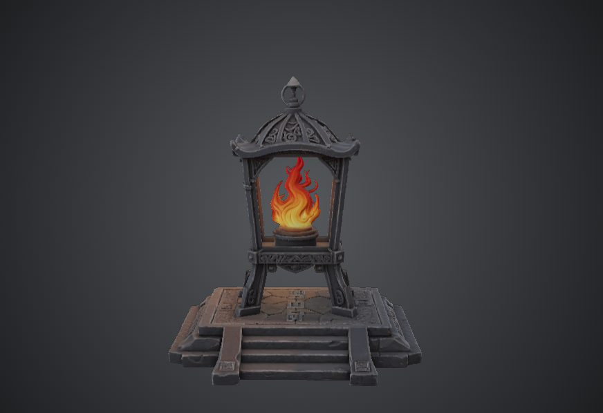 Eternal Flame Shrine – Fantasy Temple Fire Monument