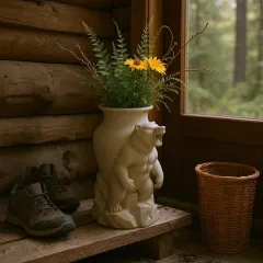 Grizzly Vase – Roaring Power in Sculptural Form