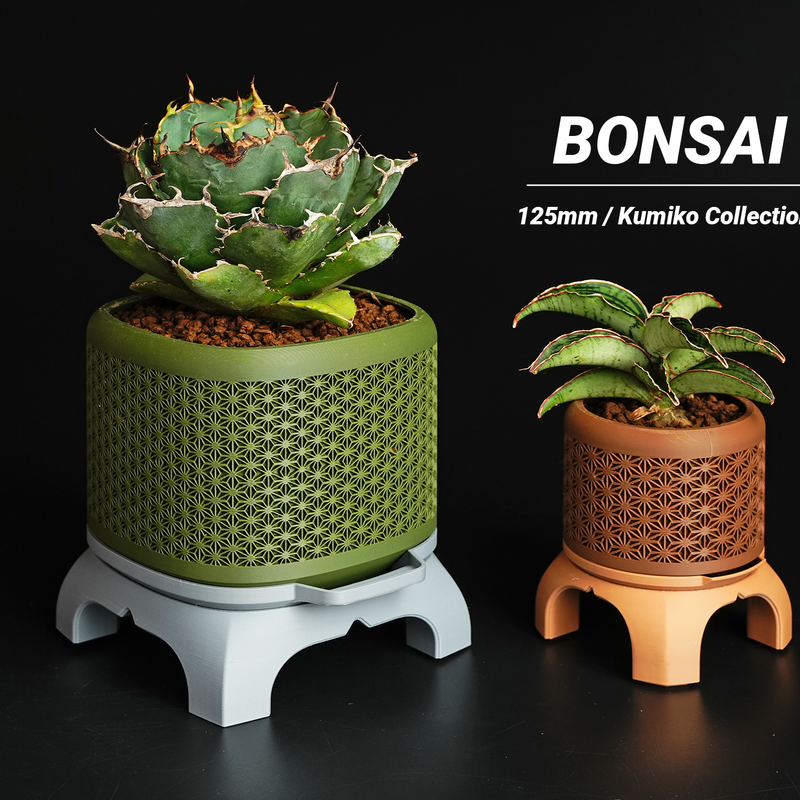 Kumiko Superellipse Bonsai Planter with Legs by Meyui