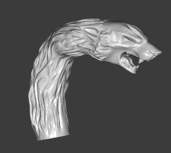 Storm of The Century wolf cane head