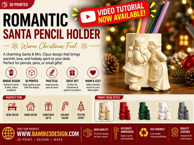 Romantic Santa Pencil Holder – Warm Christmas Feel