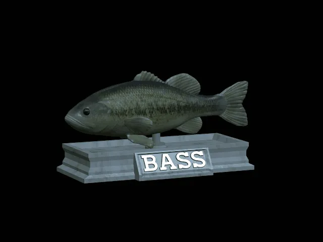 Largemouth Bass Statue with Base – Variant 2