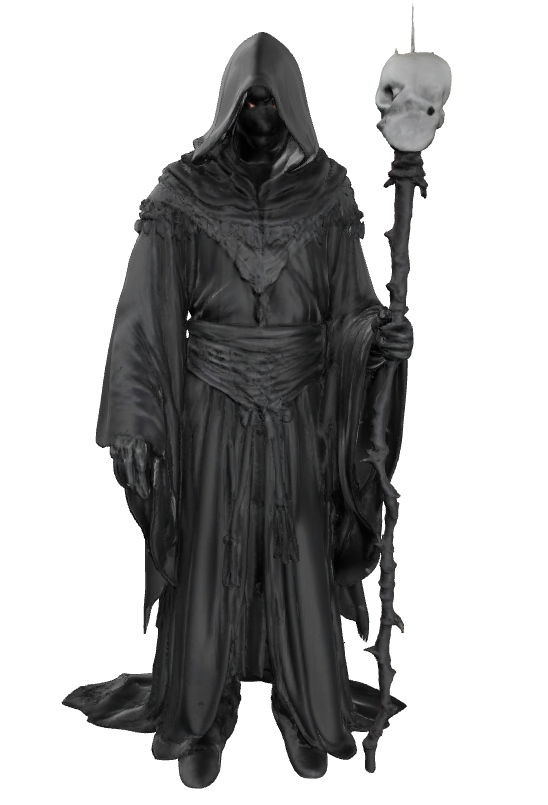 Cloaked figure