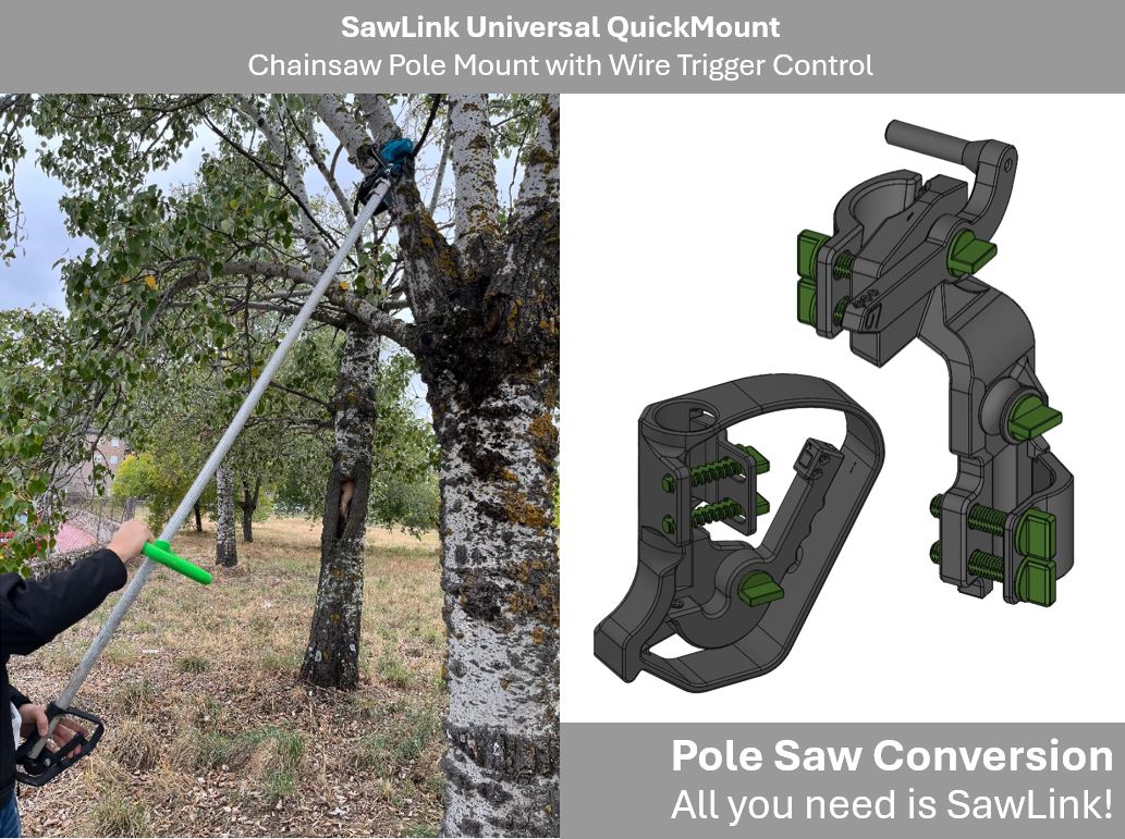 SawLink Universal QuickMount - Wire based pole saw conversion