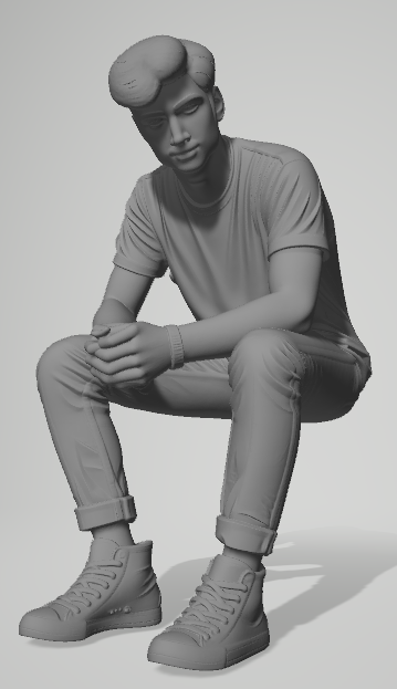 Young man sitting
