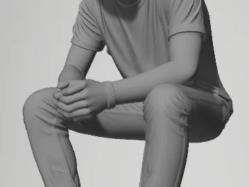 Young man sitting