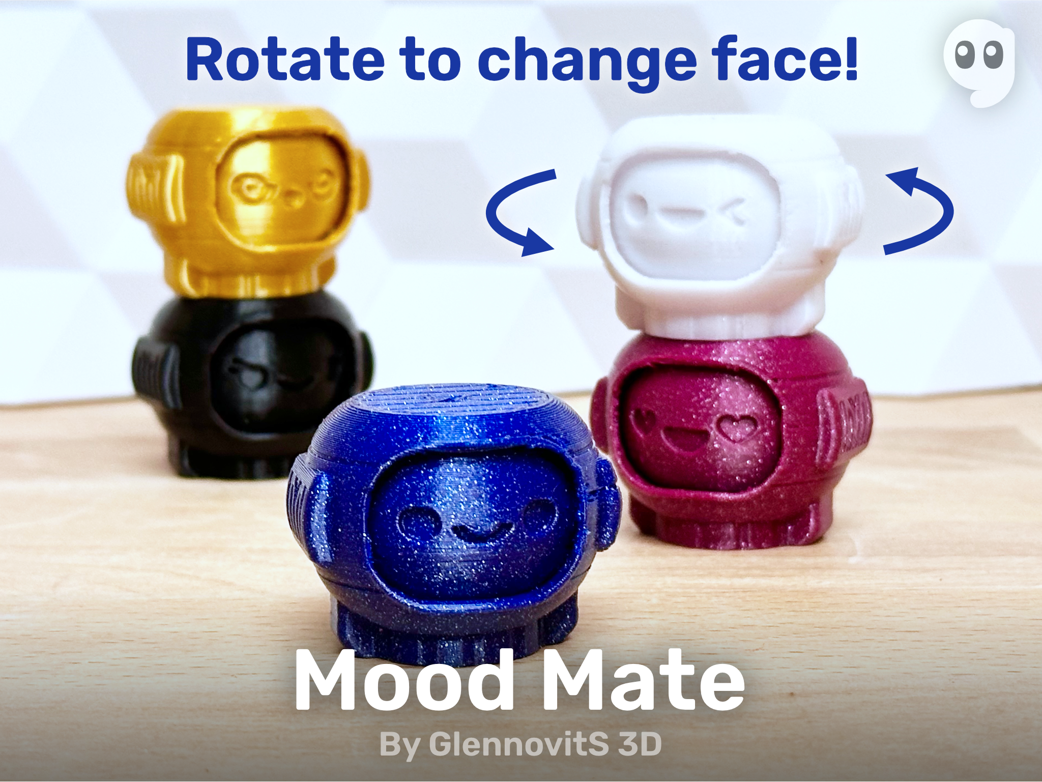 Mood Mate (XYZ Calibration - Print-in-place cube alternative + mood changer!)