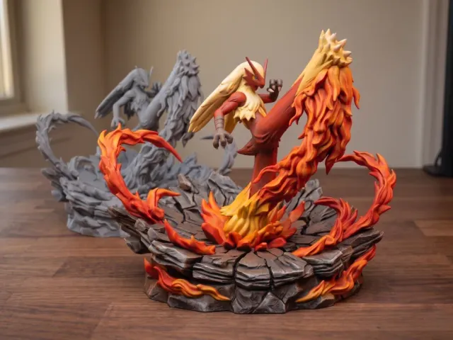 Blaziken Diorama – Pokémon 3D-Printed Display