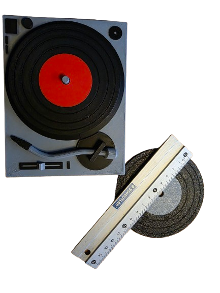 Turntable With Vinyl Record Coasters