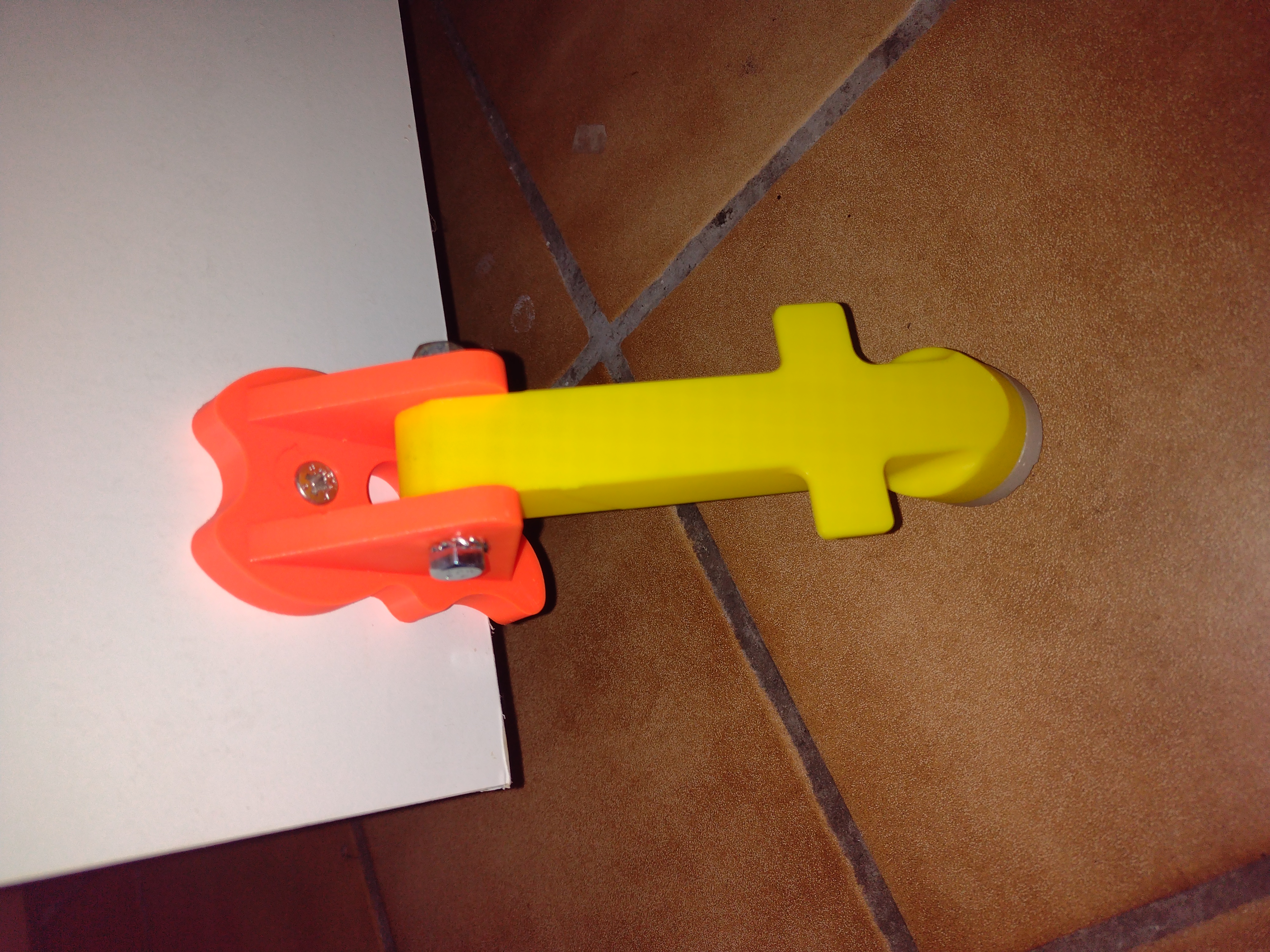 Deurstopper voor automatische deur met veer. Door stopper for automatic door with spring. Butée de porte pour porte automatique à ressort.