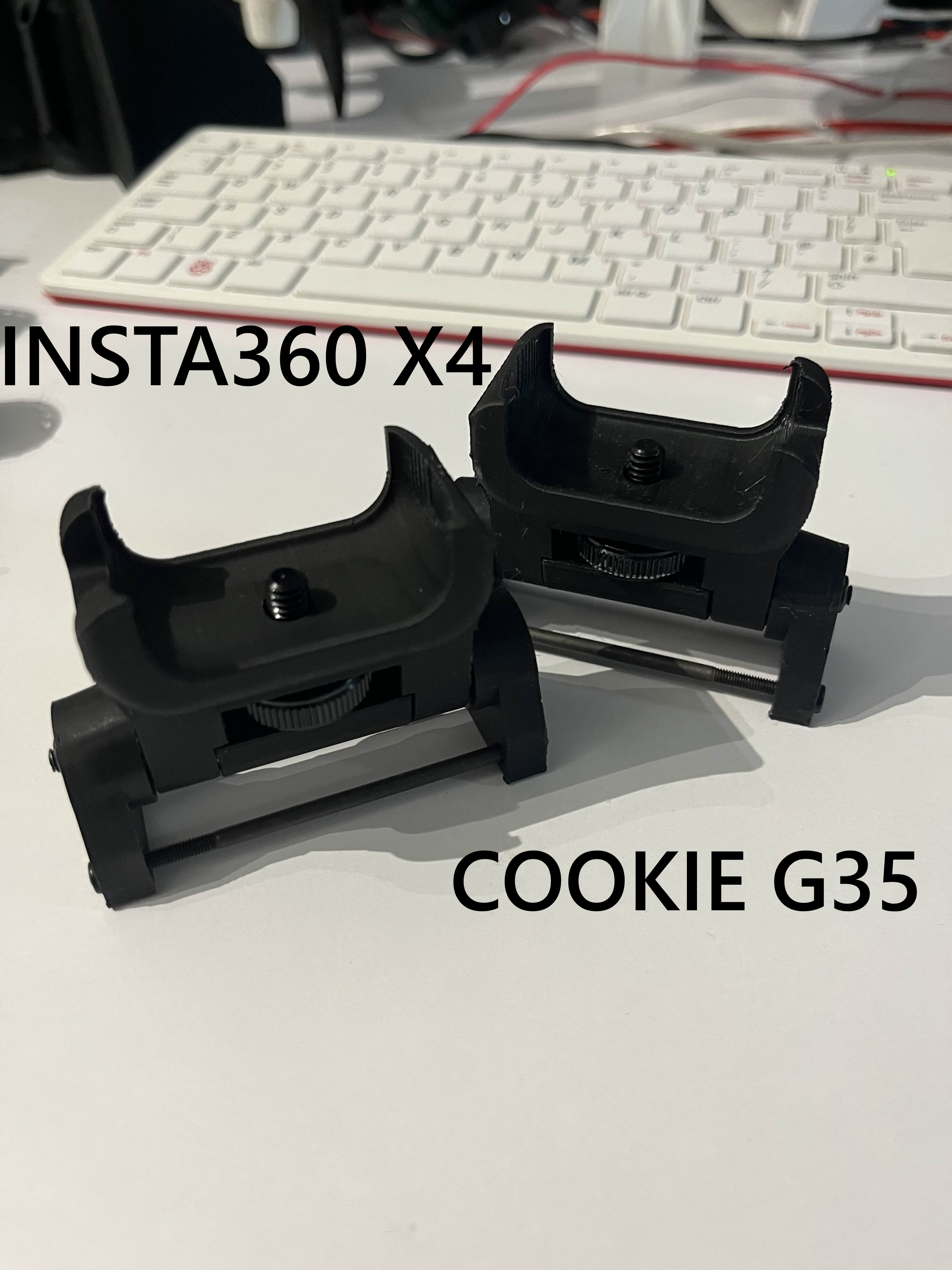 Insta360 X3/X4 Helmet Mount for Cookie G35(or other) Skydiving Helmet (Cut-Away Compatible)