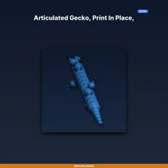 Articulated Gecko, Print in Place, Ball Socket Joints, Paddle - 3D Printable STL File