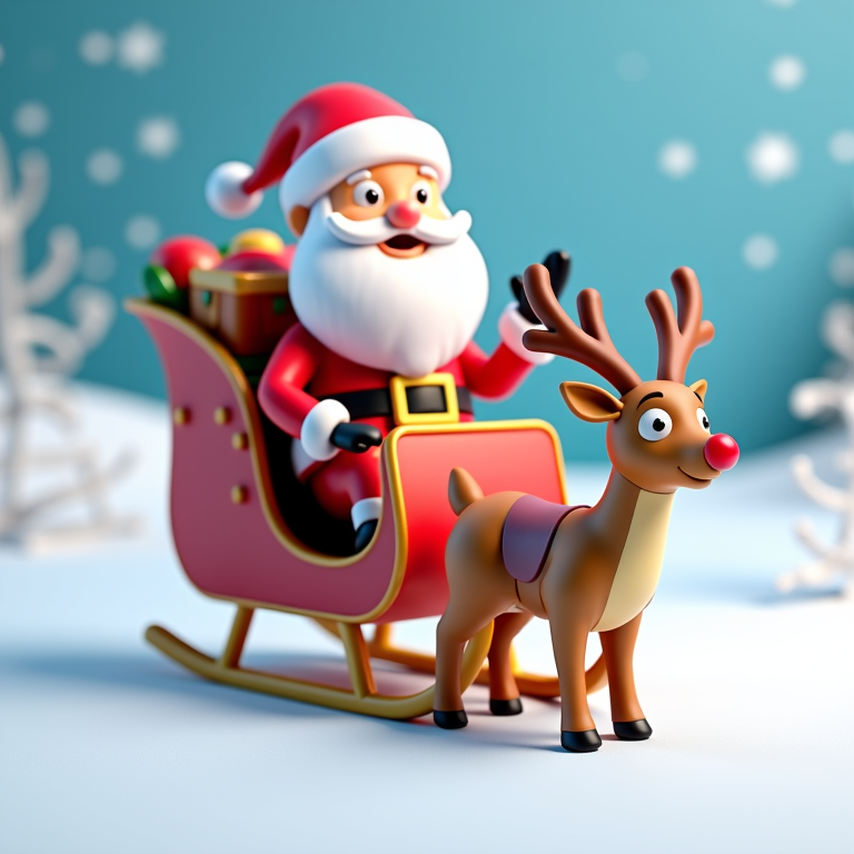 Weihnachtsmann auf dem Schlitten