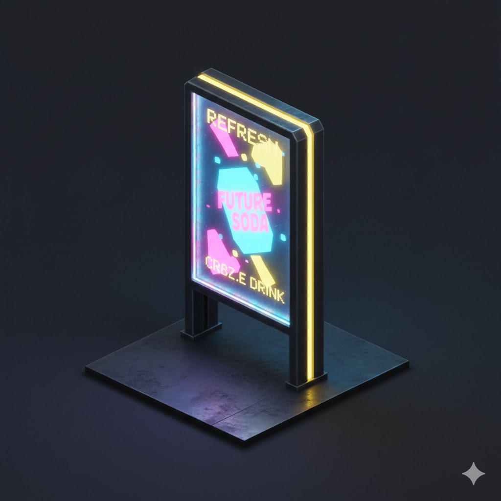 Low Poly Holographic Billboard