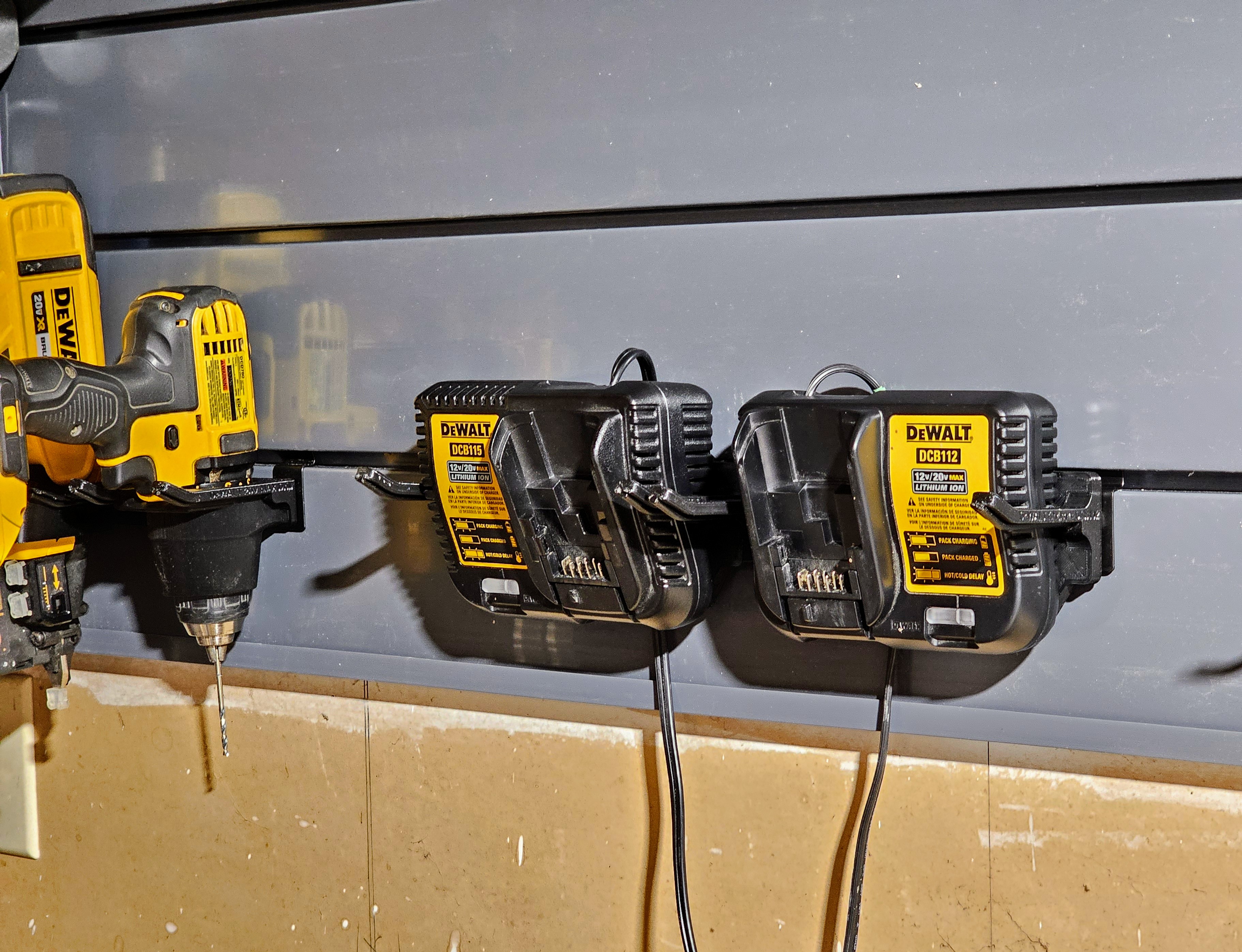 Slatwall DeWALT Battery Charger Hanger DCB112 and DCB115